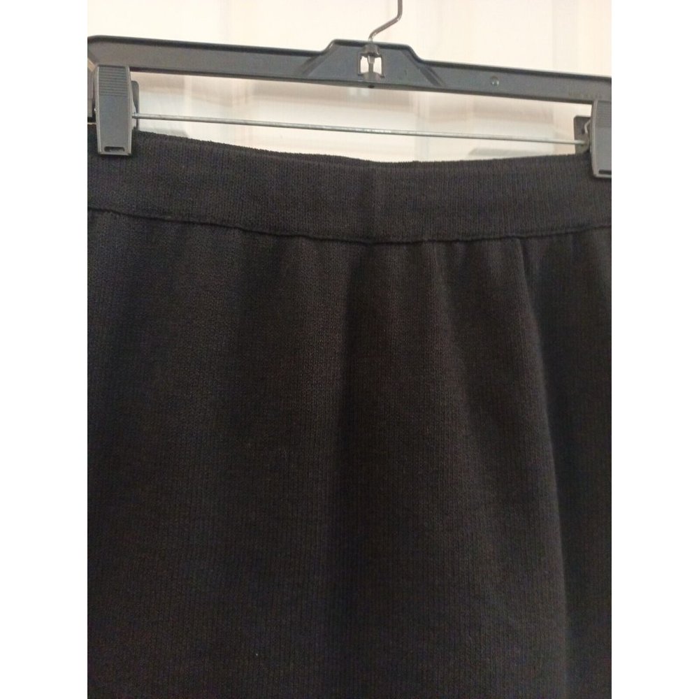 Womens St. John By Marie Gray Black Wool Blend Knit Stretchy Pencil Skirt Medium - Picture 3 of 8